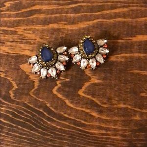 Anthropologie large gem stud earrings